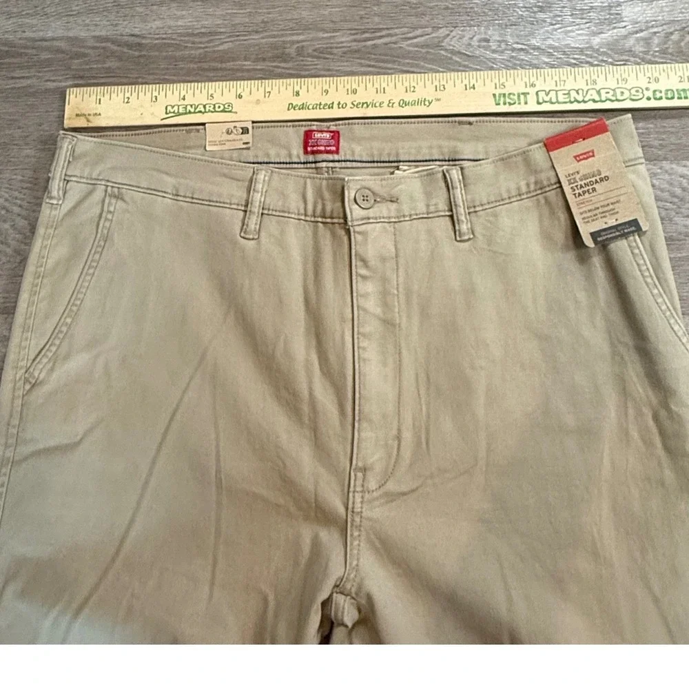 Levis XX Chino Standard Taper Pants Mens 38x34 Tan Khaki Stretch Twill